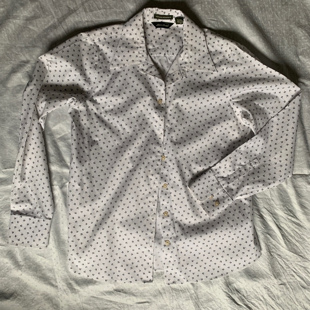 Eddie Bower button down shirt, size medium, wrinkle-resistant, taylored
